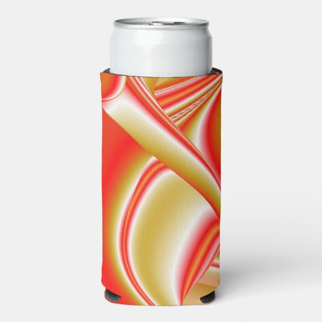 Love and Gold Abstract 3D Rainbowart Seltzer Can Cooler (Seltzer Front)