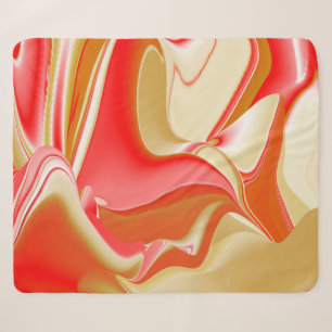 Love and Gold Abstract 3D Rainbowart Sherpa Blanket