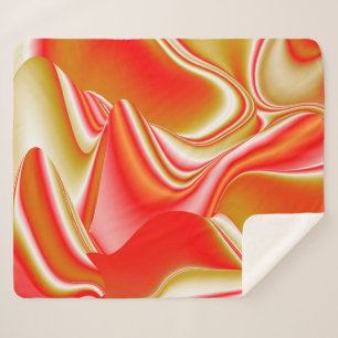 Love and Gold Abstract 3D Rainbowart Sherpa Blanket
