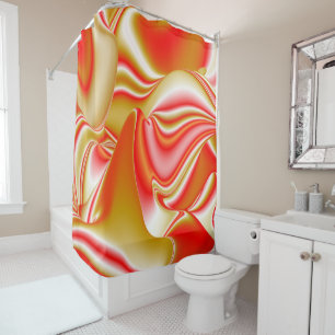 Love and Gold Abstract 3D Rainbowart Shower Curtain
