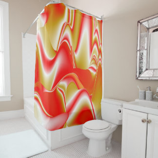 Love and Gold Abstract 3D Rainbowart Shower Curtain