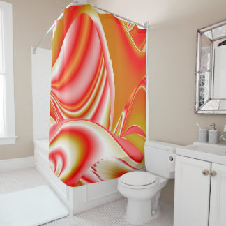 Love and Gold Abstract 3D Rainbowart Shower Curtain