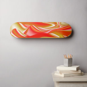 Love and Gold Abstract 3D Rainbowart Skateboard
