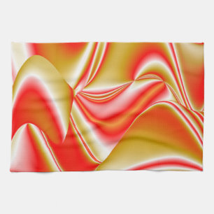 Love and Gold Abstract 3D Rainbowart Tea Towel