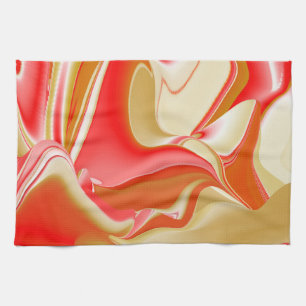 Love and Gold Abstract 3D Rainbowart Tea Towel