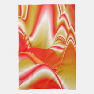 Love and Gold Abstract 3D Rainbowart Tea Towel