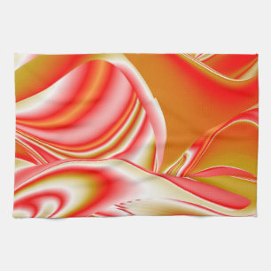 Love and Gold Abstract 3D Rainbowart Tea Towel