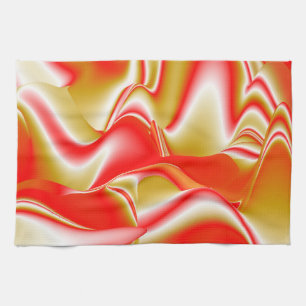 Love and Gold Abstract 3D Rainbowart Tea Towel