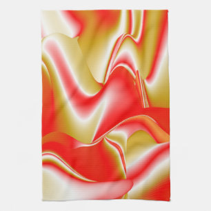 Love and Gold Abstract 3D Rainbowart Tea Towel