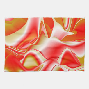 Love and Gold Abstract 3D Rainbowart Tea Towel