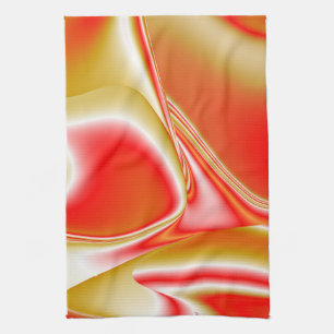 Love and Gold Abstract 3D Rainbowart Tea Towel