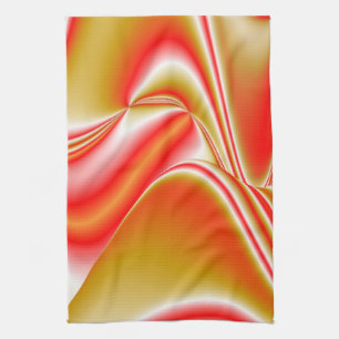 Love and Gold Abstract 3D Rainbowart Tea Towel