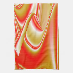 Love and Gold Abstract 3D Rainbowart Tea Towel