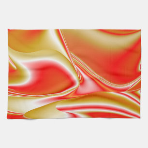 Love and Gold Abstract 3D Rainbowart Tea Towel