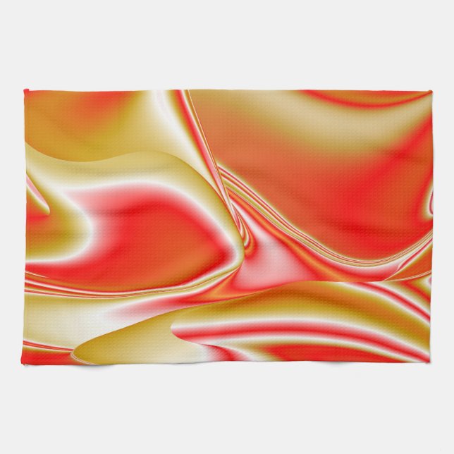 Love and Gold Abstract 3D Rainbowart Tea Towel (Horizontal)