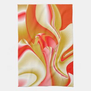 Love and Gold Abstract 3D Rainbowart Tea Towel