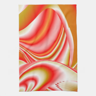 Love and Gold Abstract 3D Rainbowart Tea Towel