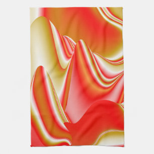 Love and Gold Abstract 3D Rainbowart Tea Towel