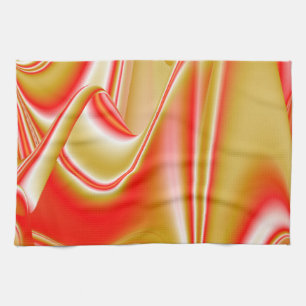Love and Gold Abstract 3D Rainbowart Tea Towel