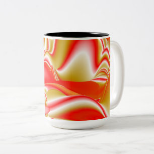 Love and Gold Abstract 3D Rainbowart Two-Tone Coffee Mug