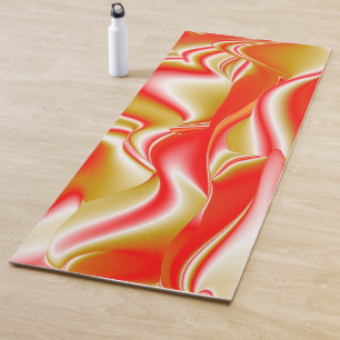 Love and Gold Abstract 3D Rainbowart Yoga Mat