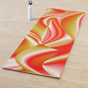 Love and Gold Abstract 3D Rainbowart Yoga Mat