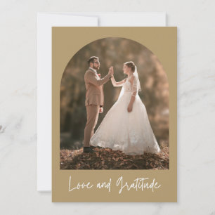 Love and Gratitude Arch Photo Wedding Thank You  Card