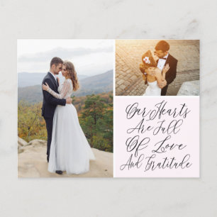 Love And Gratitude Photo Wedding Thank You Postcard