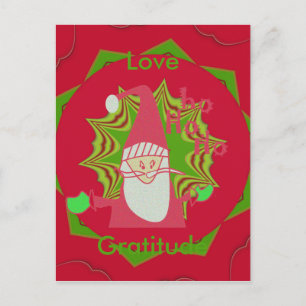 Love and Gratitude Santa's Hohoho! postcard