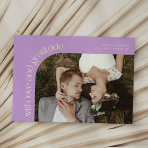 Love and Gratitude Wisteria Wedding Photo Thank You Card