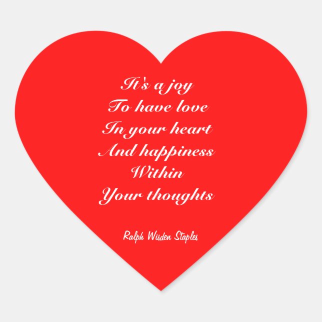 Love and happiness heart sticker (Front)