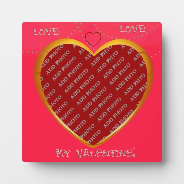 Love and Heart Frame Add Your Photo Plaque (Front)