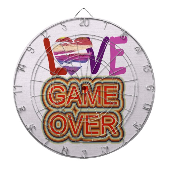 Love and Heart Game Over Dartboard (Front)