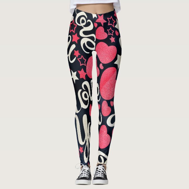 Love and heart leggings (Front)