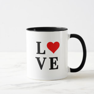 LOVE and Heart Minimalist Elegant Mug