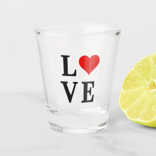 LOVE and Heart Minimalist Elegant Shot Glass