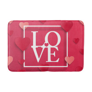 Love and Hearts Bath Mat