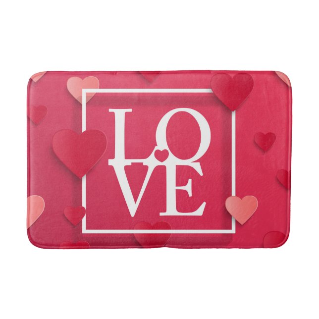 Love and Hearts Bath Mat (Front)
