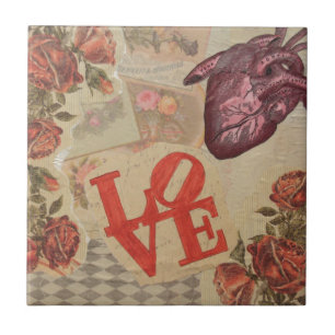 Love and Hearts Ceramic Tile