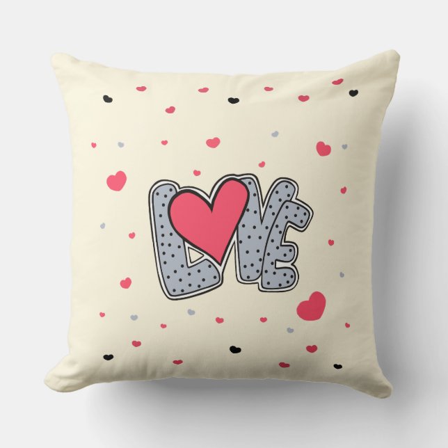 Love and hearts cushion (Front)