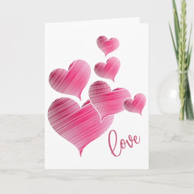 Love and Hearts Valentine Card (Front)