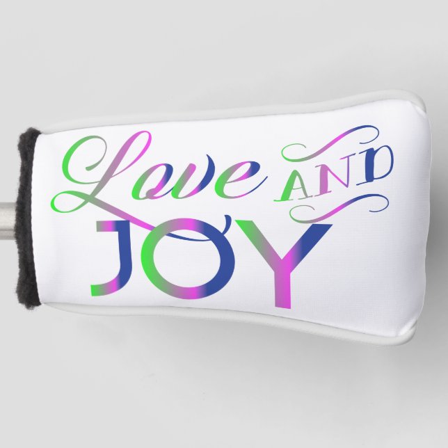Love And Joy Colourful Golf Head Cover (Front)