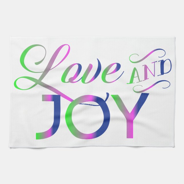 Love And Joy Colourful Kitchen Towel (Horizontal)