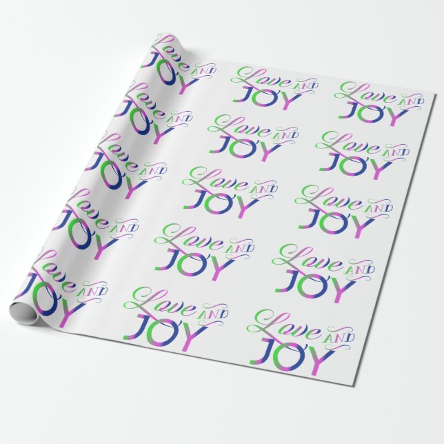 Love And Joy Colourful Wrapping Paper (Unrolled)