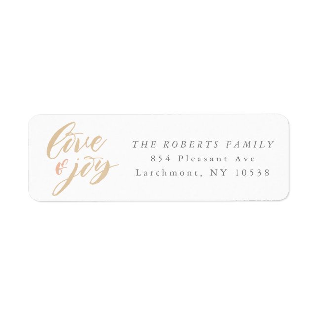 Love and Joy Holiday Return Address Labels (Front)