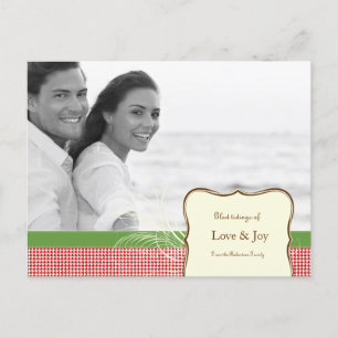 Love and Joy in Houndstooth Holiday Postcard