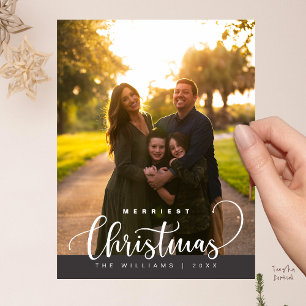Love and Joy, Merry Christmas Family Photo Postcard