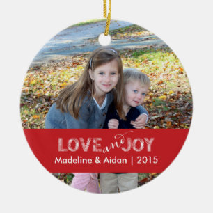 Love and Joy Personalised Photo Ornament