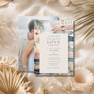 Love and Key West Photo Wedding Invitation