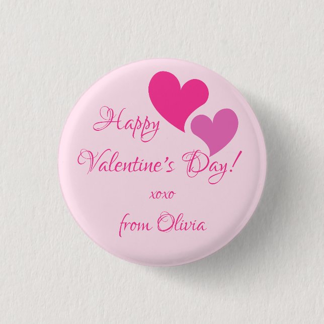 Love and kisses 3 cm round badge (Front)